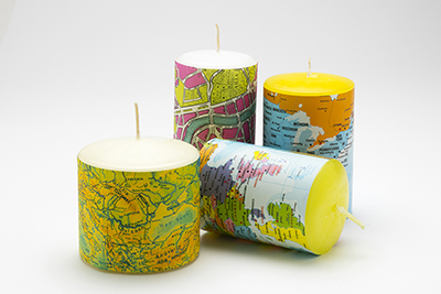 candele con mappe